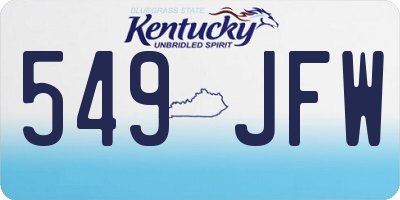KY license plate 549JFW