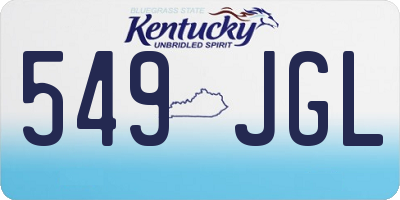 KY license plate 549JGL