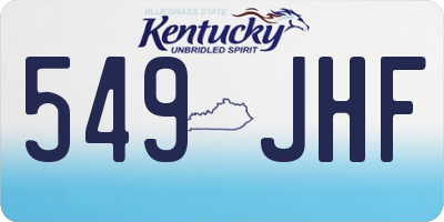 KY license plate 549JHF