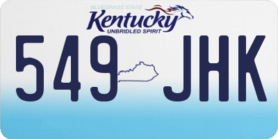 KY license plate 549JHK