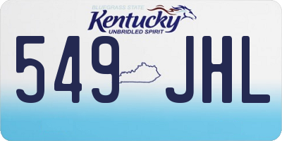 KY license plate 549JHL