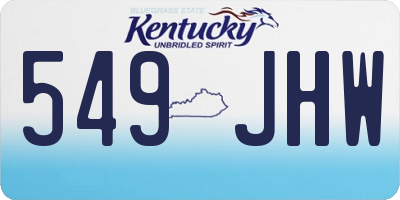 KY license plate 549JHW