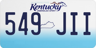 KY license plate 549JII