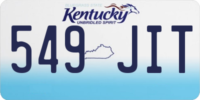 KY license plate 549JIT