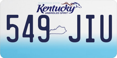 KY license plate 549JIU