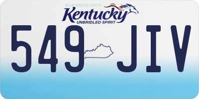 KY license plate 549JIV