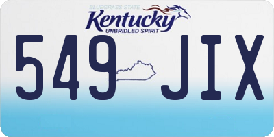 KY license plate 549JIX