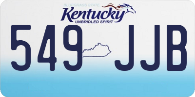 KY license plate 549JJB