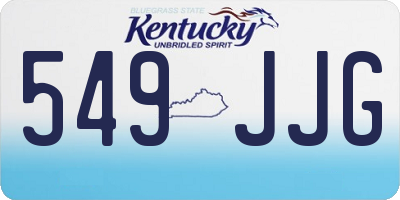 KY license plate 549JJG