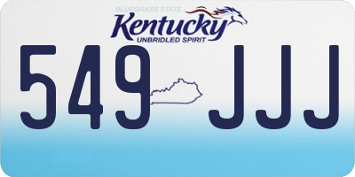 KY license plate 549JJJ