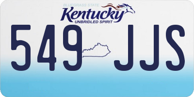 KY license plate 549JJS