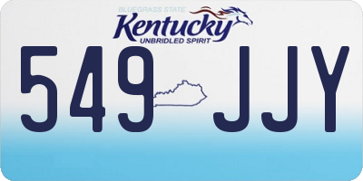 KY license plate 549JJY