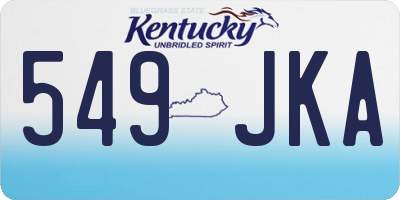 KY license plate 549JKA