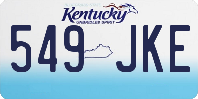 KY license plate 549JKE