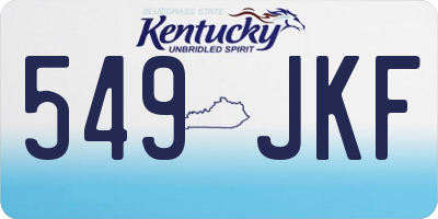 KY license plate 549JKF