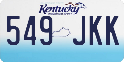 KY license plate 549JKK