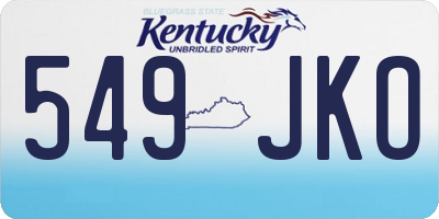 KY license plate 549JKO