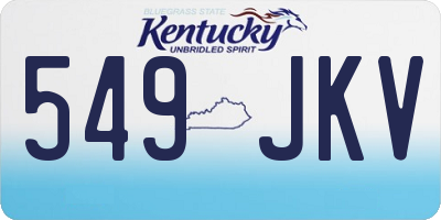 KY license plate 549JKV