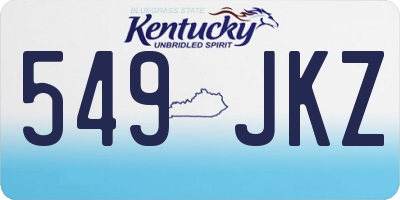 KY license plate 549JKZ