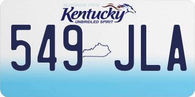 KY license plate 549JLA