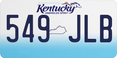 KY license plate 549JLB
