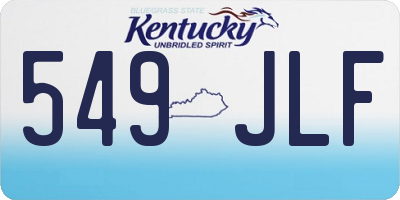 KY license plate 549JLF