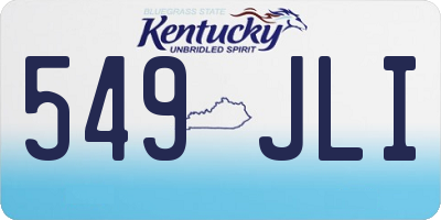 KY license plate 549JLI