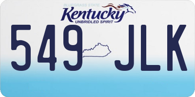 KY license plate 549JLK