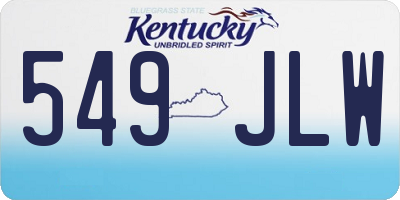 KY license plate 549JLW