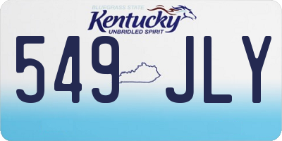 KY license plate 549JLY