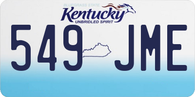 KY license plate 549JME