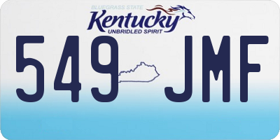 KY license plate 549JMF