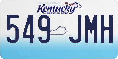 KY license plate 549JMH