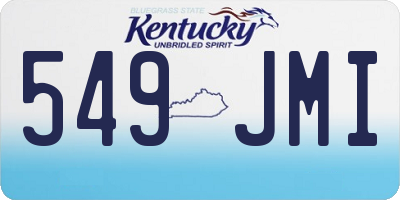 KY license plate 549JMI