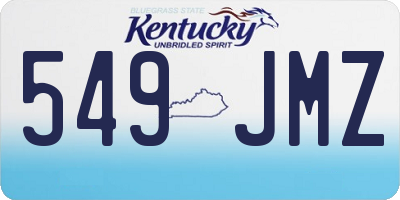 KY license plate 549JMZ
