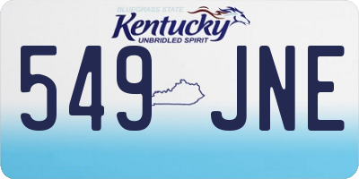 KY license plate 549JNE