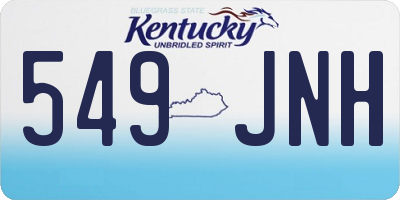 KY license plate 549JNH