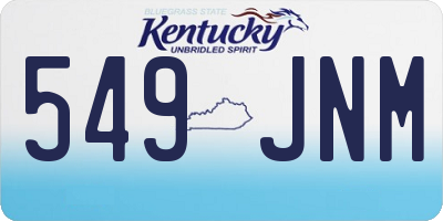 KY license plate 549JNM