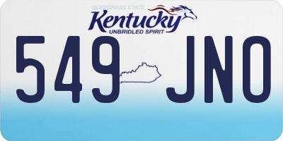 KY license plate 549JNO