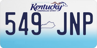 KY license plate 549JNP