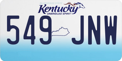 KY license plate 549JNW