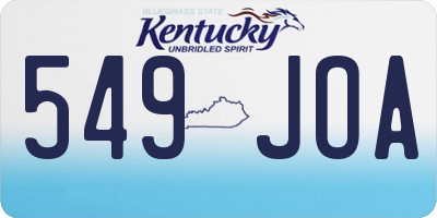 KY license plate 549JOA