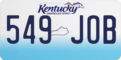 KY license plate 549JOB