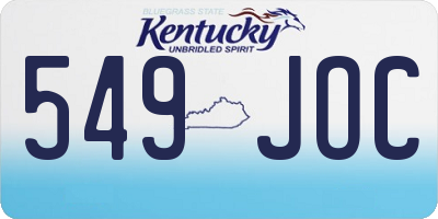 KY license plate 549JOC