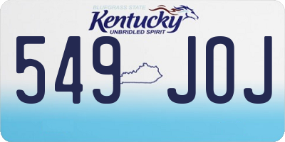 KY license plate 549JOJ