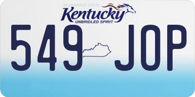 KY license plate 549JOP