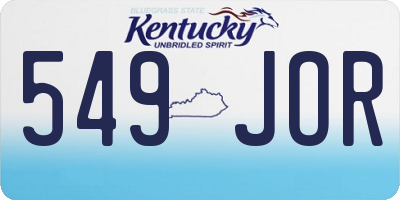 KY license plate 549JOR