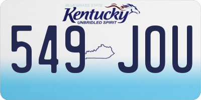 KY license plate 549JOU