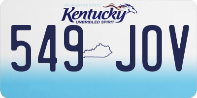 KY license plate 549JOV