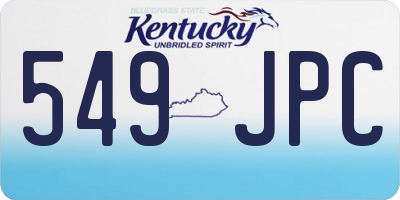 KY license plate 549JPC
